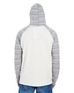 Burnside Adult Raglan Sleeve Striped Jersey Hooded T-Shirt heather ecru ModelBack