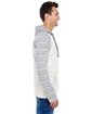 Burnside Adult Raglan Sleeve Striped Jersey Hooded T-Shirt heather ecru ModelSide