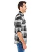Burnside Men's Plaid Flannel Shirt black/ grey ModelSide