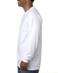 Bayside Unisex Made In USA Midweight Long Sleeve T-Shirt white ModelSide