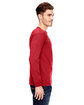 Bayside Unisex Made In USA Heavyweight Long Sleeve T-Shirt red ModelSide