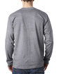 Bayside Adult Long Sleeve Pocket T-Shirt dark ash ModelBack