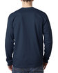 Bayside Adult Long Sleeve Pocket T-Shirt navy ModelBack