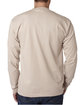 Bayside Adult Long Sleeve Pocket T-Shirt sand ModelBack