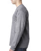 Bayside Adult Long Sleeve Pocket T-Shirt dark ash ModelSide