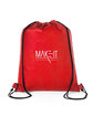 Prime Line Hexagon Pattern Non-Woven Drawstring Backpack red DecoBack