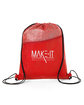 Prime Line Hexagon Pattern Non-Woven Drawstring Backpack red DecoFront