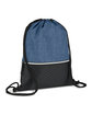 Prime Line Crosshatch Heather Drawstring Backpack heather navy ModelQrt