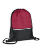 Prime Line Crosshatch Heather Drawstring Backpack heather red ModelQrt