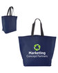 Prime Line Two-Tone Heat Sealed Non-Woven Tote Bag navy blue DecoFront