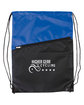 Prime Line Two-Tone Poly Drawstring Backpack With Zipper reflex blue DecoFront