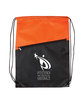 Prime Line Two-Tone Poly Drawstring Backpack With Zipper orange DecoFront