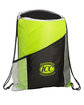Prime Line Sprint Angled Drawstring Sports Bag With Pockets lime green DecoFront