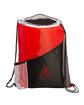 Prime Line Sprint Angled Drawstring Sports Bag With Pockets red DecoFront