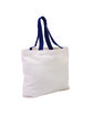Prime Line Cotton Canvas Tote Bag with Color Accents navy blue ModelQrt