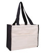 Prime Line Cotton Gusset Accent Box Tote Bag black ModelQrt