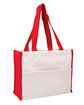 Prime Line Cotton Gusset Accent Box Tote Bag red ModelQrt