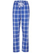 Boxercraft Ladies' 'Haley' Flannel Pant with Pockets royal/ silvr pld OFFront