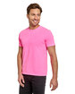 Threadfast Apparel Colors Unisex Garment Dyed T-Shirt charity pink ModelQrt