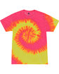 Tie-Dye Adult T-Shirt fluorescent swrl FlatFront
