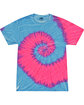 Tie-Dye Adult T-Shirt flo blue/ pink FlatFront