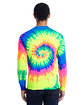 Tie-Dye Adult Long-Sleeve T-Shirt neon rainbow ModelBack