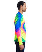 Tie-Dye Adult Long-Sleeve T-Shirt neon rainbow ModelSide
