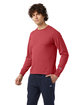 Champion Unisex Long-Sleeve Garment Dyed T-Shirt crimson ModelQrt