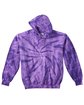Tie-Dye Youth Pullover Hooded Sweatshirt spider purple FlatFront