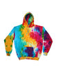 Tie-Dye Youth Pullover Hooded Sweatshirt mulit rainbow FlatFront