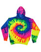 Tie-Dye Youth Pullover Hooded Sweatshirt neon rainbow FlatFront