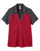 CORE365 Ladies' Fusion ChromaSoft Colorblock Polo cl red/ crbn hth FlatFront