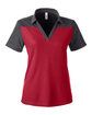 CORE365 Ladies' Fusion ChromaSoft Colorblock Polo cl red/ crbn hth OFFront