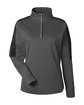 CORE365 Ladies' Market Snag Protect Mesh Colorblock Quarter-Zip carbon/black OFFront