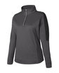 CORE365 Ladies' Market Snag Protect Mesh Colorblock Quarter-Zip carbon/black OFQrt