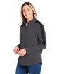 CORE365 Ladies' Market Snag Protect Mesh Colorblock Quarter-Zip carbon/black ModelQrt