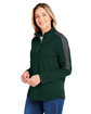 CORE365 Ladies' Market Snag Protect Mesh Colorblock Quarter-Zip forest/carbon ModelQrt