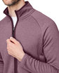 CORE365 Men's Venture Heathered Stripe Full-Zip burgundy/white FlatBack