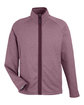 CORE365 Men's Venture Heathered Stripe Full-Zip burgundy/white OFFront