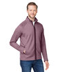 CORE365 Men's Venture Heathered Stripe Full-Zip burgundy/white ModelQrt