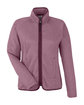 CORE365 Ladies' Venture Heathered Stripe Full-Zip burgundy/white OFFront