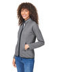 CORE365 Ladies' Venture Heathered Stripe Full-Zip black/white ModelQrt