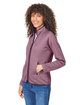 CORE365 Ladies' Venture Heathered Stripe Full-Zip burgundy/white ModelQrt