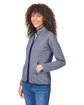 CORE365 Ladies' Venture Heathered Stripe Full-Zip clsc navy/ white ModelQrt