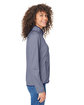 CORE365 Ladies' Venture Heathered Stripe Full-Zip clsc navy/ white ModelSide