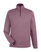 CORE365 Men's Venture Heathered Stripe Quarter-Zip burgundy/white OFFront