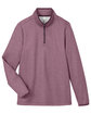 CORE365 Ladies' Venture Heathered Stripe Quarter-Zip burgundy/white FlatFront