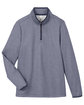 CORE365 Ladies' Venture Heathered Stripe Quarter-Zip clsc navy/ white FlatFront