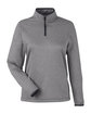 CORE365 Ladies' Venture Heathered Stripe Quarter-Zip black/white OFFront