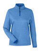 CORE365 Ladies' Venture Heathered Stripe Quarter-Zip true royal/white OFFront